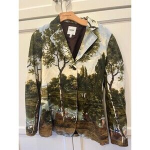 Moschino Jeans Vintage Painting Blazer Jacket Painted Renaissance 1990s 90s